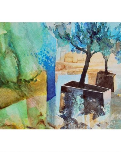 "Côté cour" - Aquarelle sur papier Hahnemühle - 25,7x37,7 cm - 2019 "Côté cour"