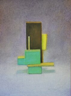 composition25 #06
aquarelle sur papier Hahnemühle
33 x 45 cm A painting of a block with a yellow and green square.